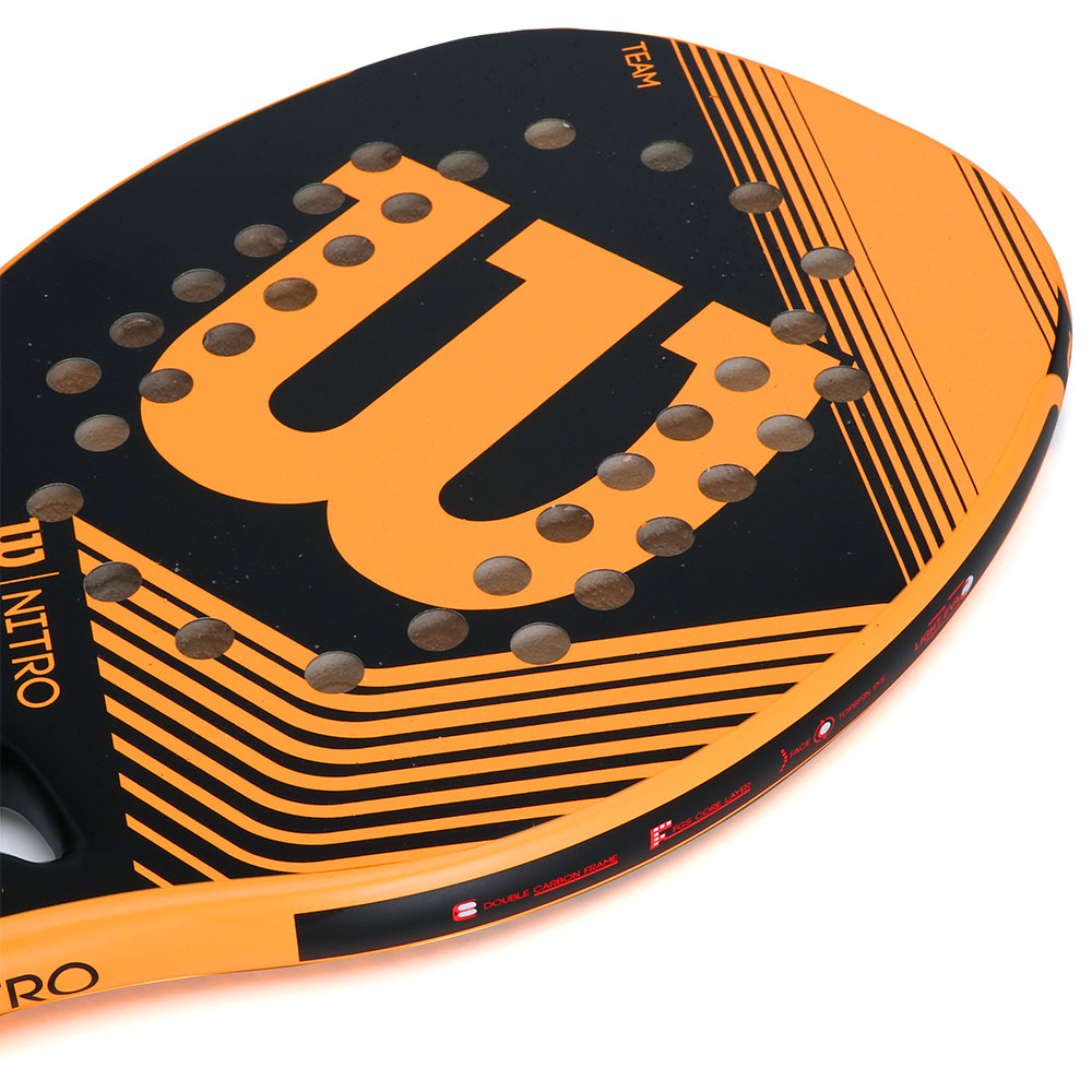 15162691941-wrbt04004008-raquete-de-beach-tennis-wilson-nitro-preto-e-laranja-d1 Raquete de Beach Tennis Wilson Nitro Preta e Laranja