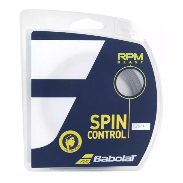 Corda Babolat Rpm Blast Preto 1.25mm / 17 - Set Com 12m Spin Control