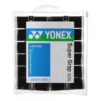 Grip Yonex Preto Pack com 12 Unidades