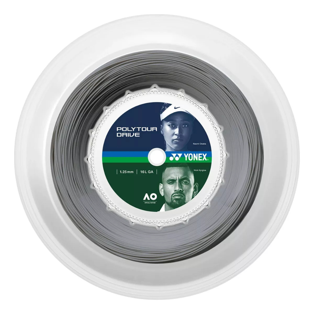 15334959428-prata Corda Yonex Poly Tour Drive 1.25 mm/16L - Rolo-Prata