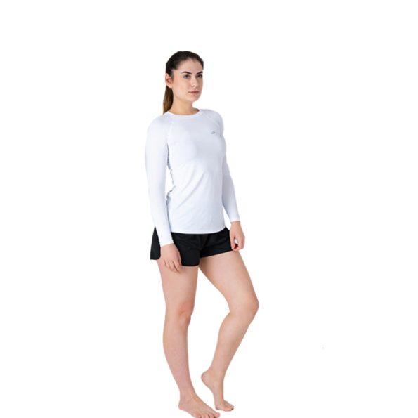 Camiseta Feminina UV HAMMERHEAD Manga Longa/ BRANCO