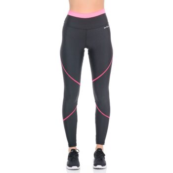 Legging Costura Contrastante Shark Preto/Rosa