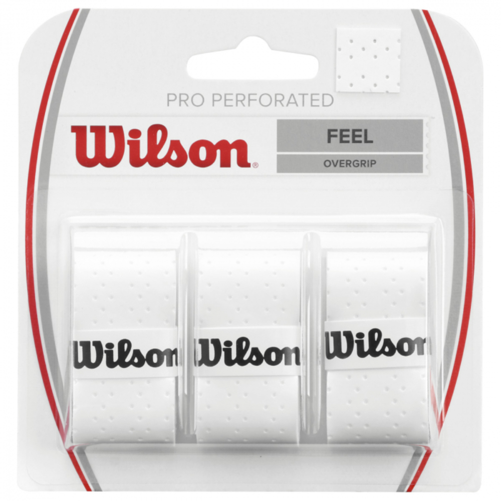 15359512741-perfo.jpg Overgrip Wilson Pro Perforated Branco C/3 Unidades